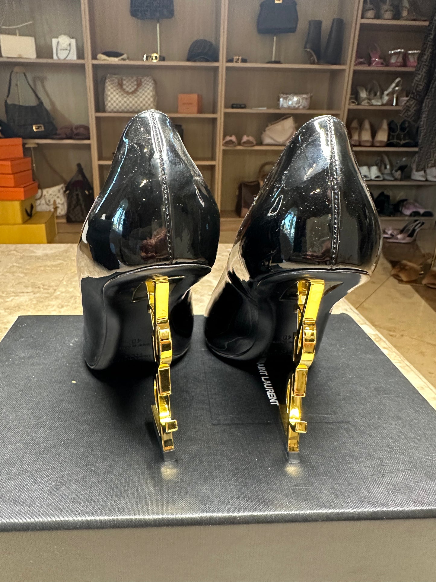 Saint Laurent Opyum Patent Leather Pumps – Black Size 40