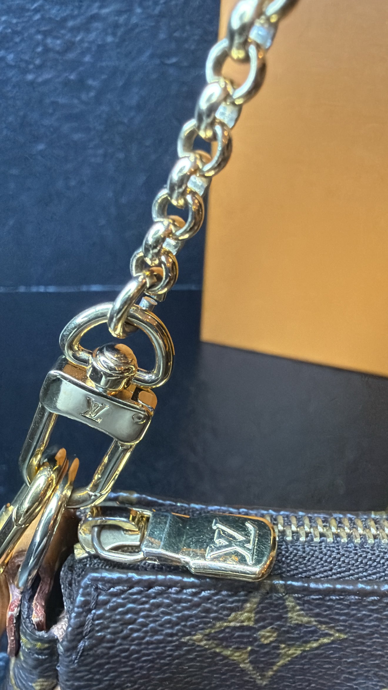 Louis Vuitton Monogram Pochette Eva Clutch | Convertible Chain Shoulder & Crossbody Bag