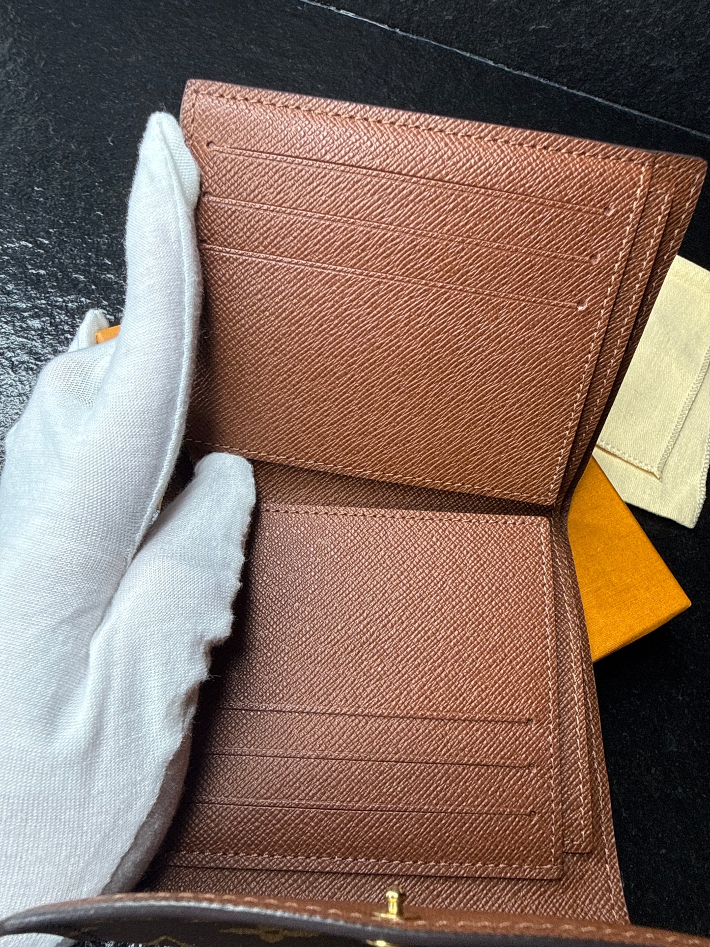 Louis Vuitton Monogram Compact Wallet Set | Elise & Porte-Monnaie Plat Card Holder – Excellent Condition