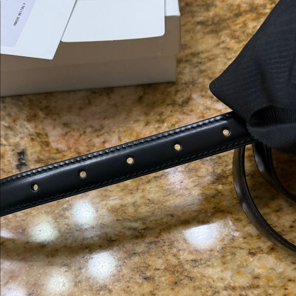Authentic Celine Belt – Black Leather with Gold Accents (Unused)