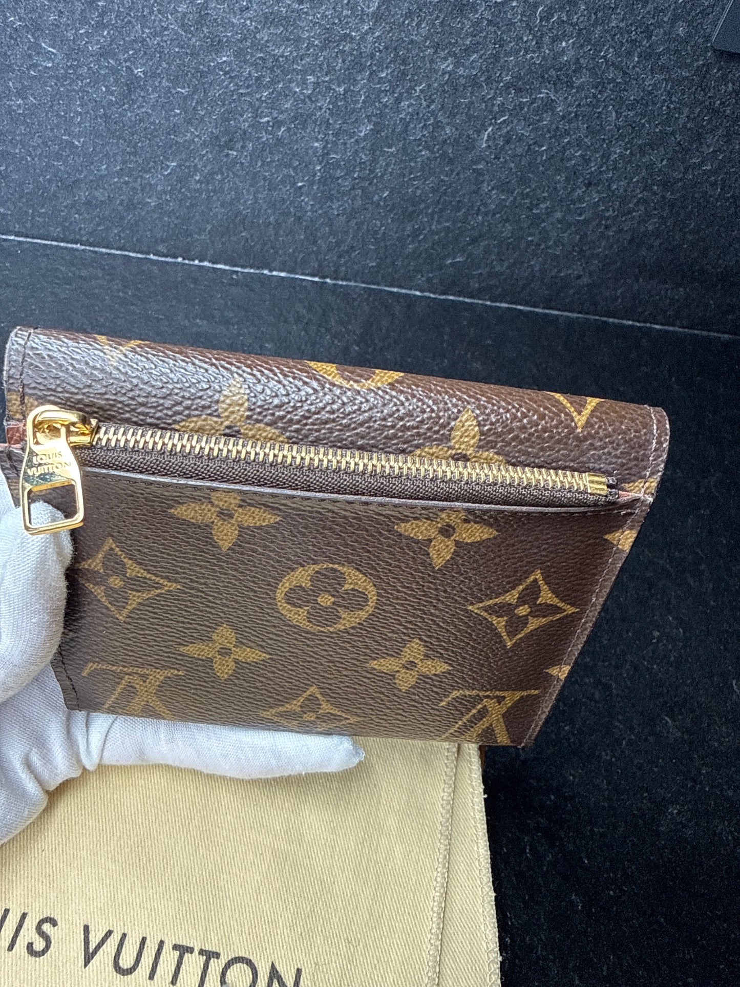 Louis Vuitton Monogram Compact Wallet Set | Elise & Porte-Monnaie Plat Card Holder – Excellent Condition