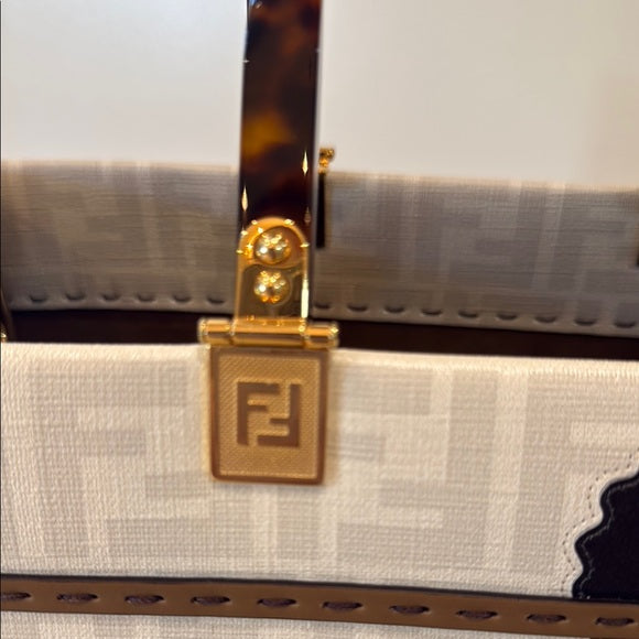 Fendi Medium Sunshine Shopper Tote – Antonio Lopez “Bikini Girls” Print, Brown Canvas, New with Dust Bag & Authenticity Card