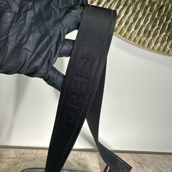 Fendi Zucca Logo Camera Case Bag – Black & Gray FF Monogram, Medium, Authentic Crossbody