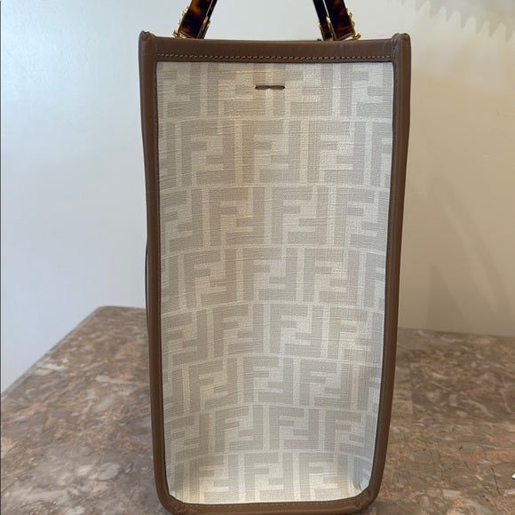 Fendi Medium Sunshine Shopper Tote – Antonio Lopez “Bikini Girls” Print, Brown Canvas, New with Dust Bag & Authenticity Card