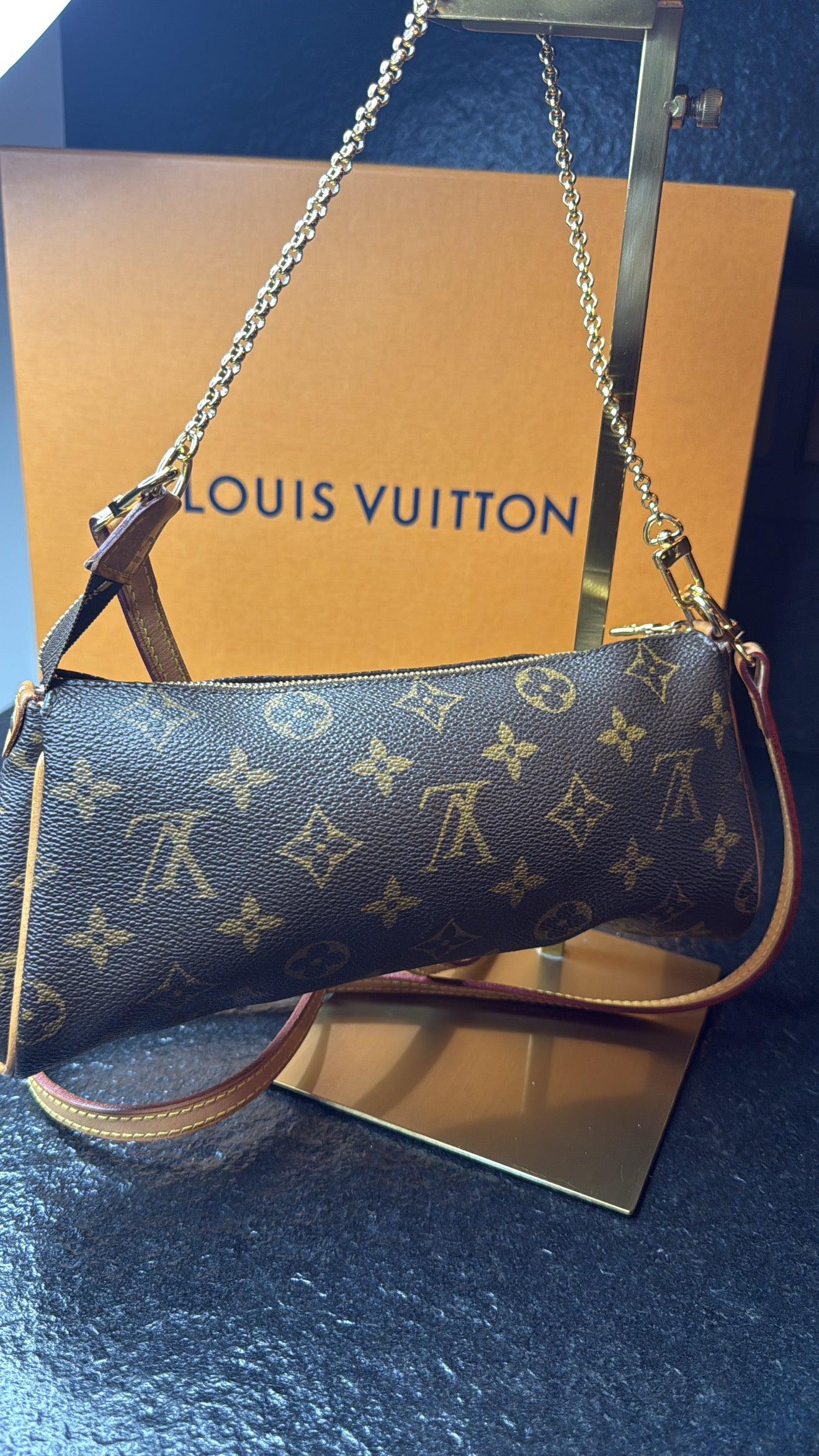 Louis Vuitton Monogram Pochette Eva Clutch | Convertible Chain Shoulder & Crossbody Bag