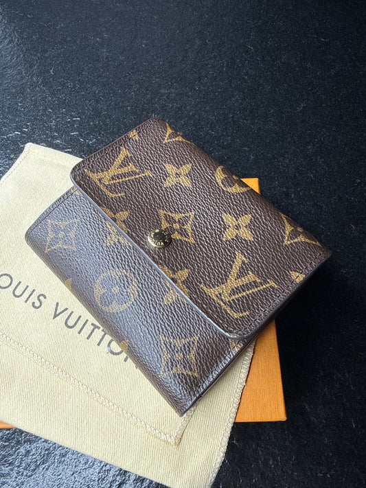 Louis Vuitton Monogram Compact Wallet Set | Elise & Porte-Monnaie Plat Card Holder – Excellent Condition