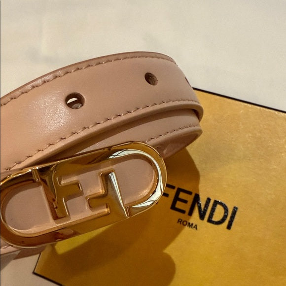Authentic Fendi Belt – Light Pink Leather with Gold Accent (Never Worn)