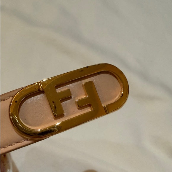 Authentic Fendi Belt – Light Pink Leather with Gold Accent (Never Worn)