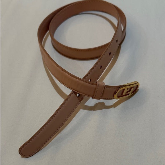 Authentic Fendi Belt – Light Pink Leather with Gold Accent (Never Worn)