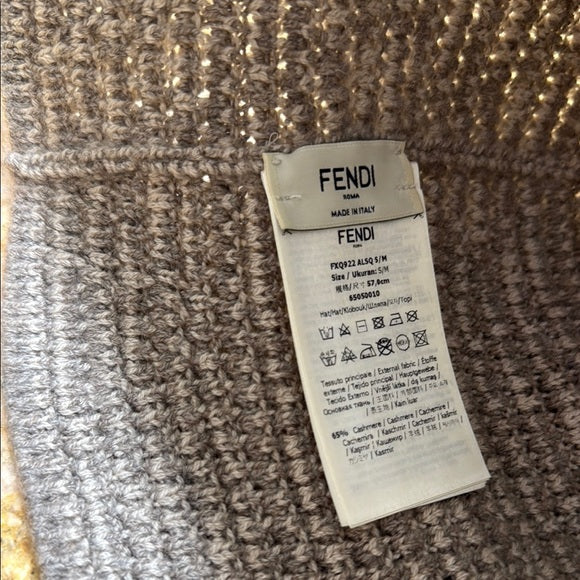 FENDI Charcoal Knit Bucket Hat