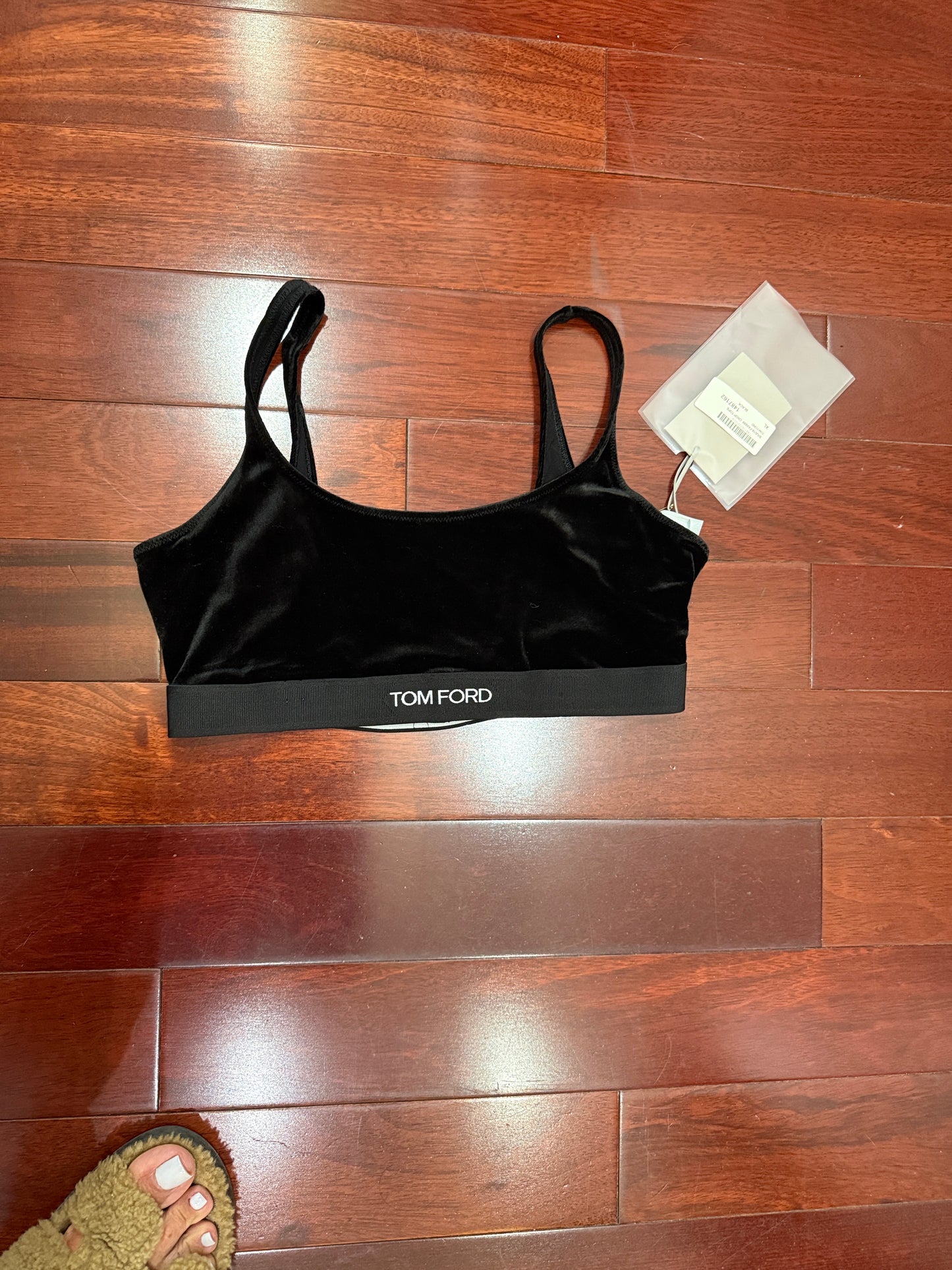 Stretch velvet bralette