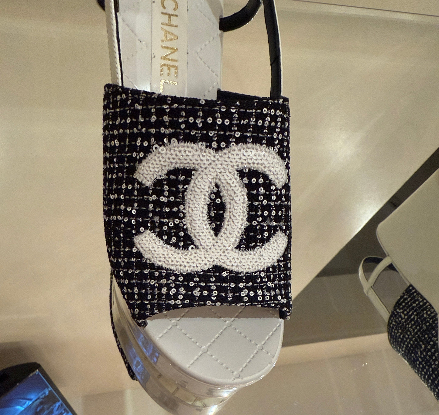 Chanel Tweed Slingback Sandals