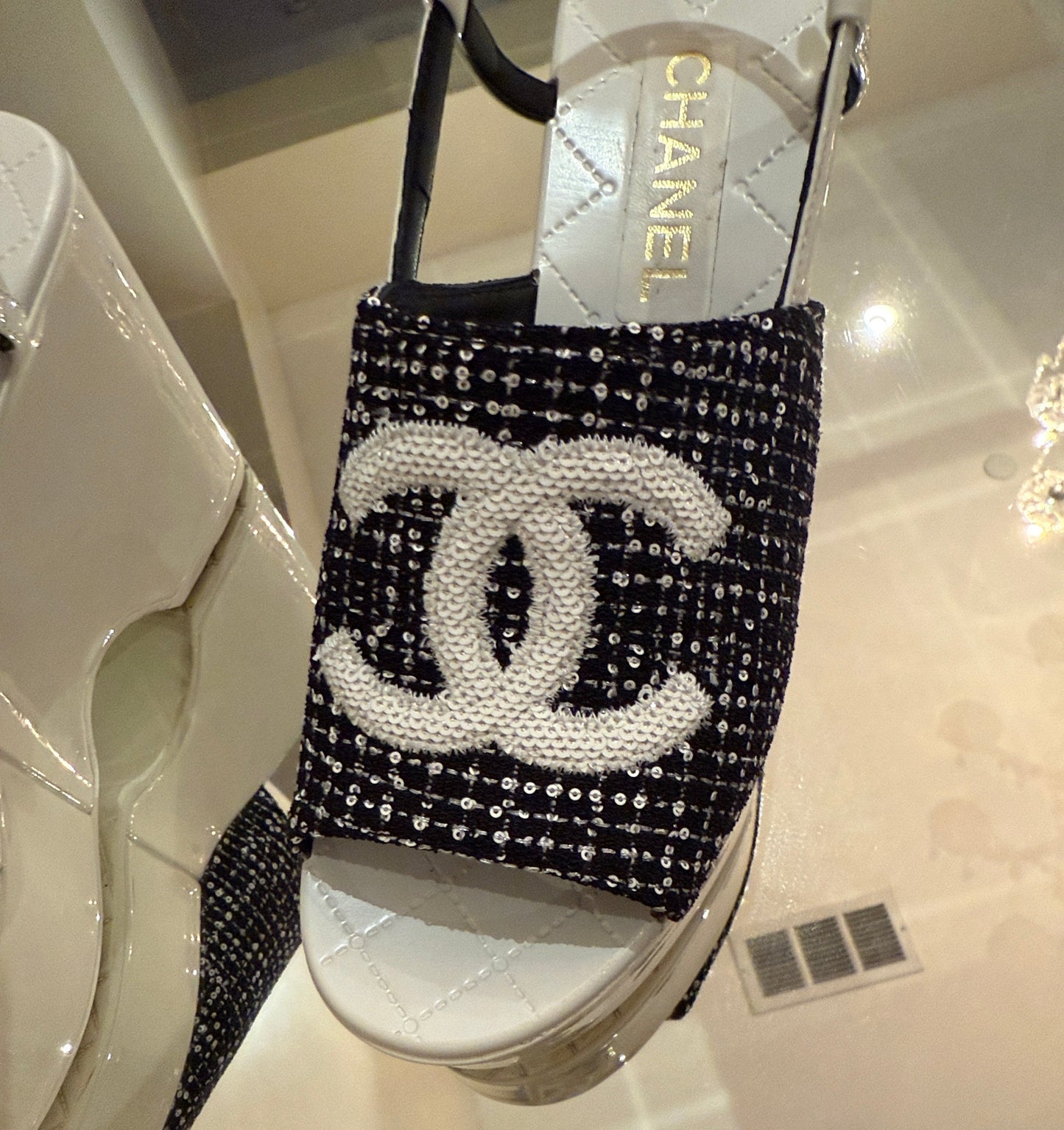 Chanel Tweed Slingback Sandals