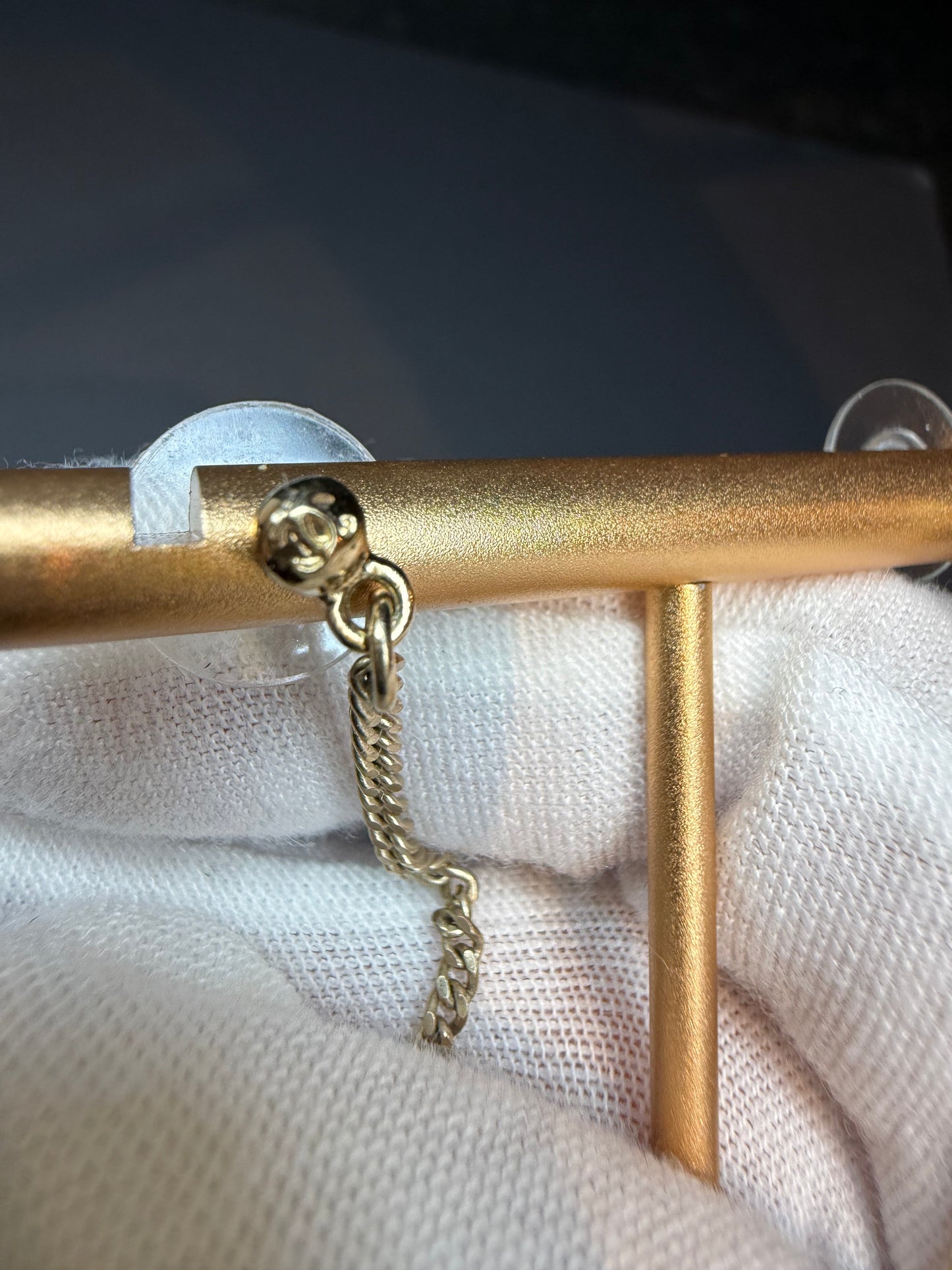Chanel Cha-Nel Logo Drop Earrings | Gold-Tone Runway Statement Earrings
