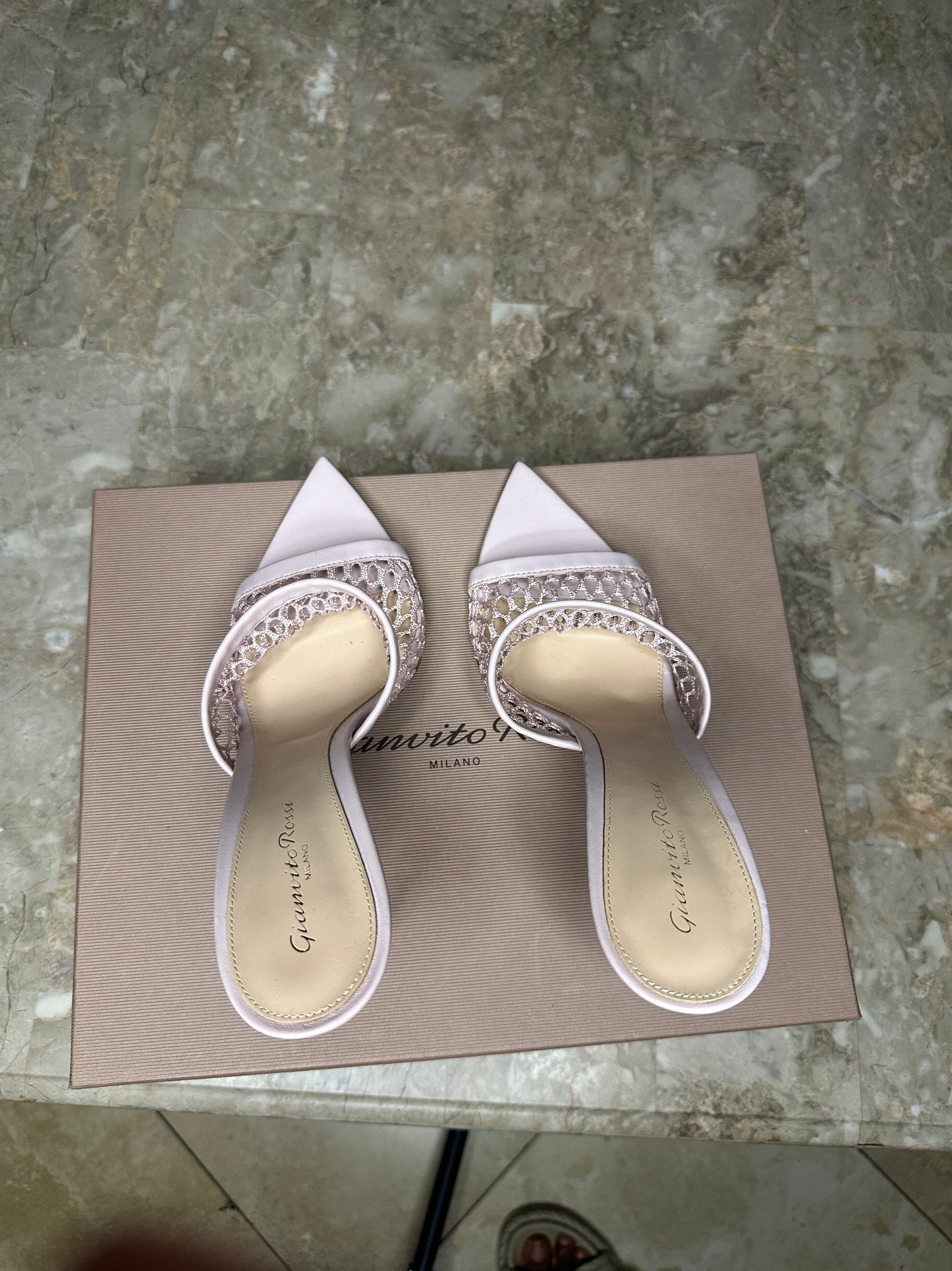 Gianvito Rossi Purple Mule Heels Size 41 | Pointed Toe Slip-On Stiletto | New Women’s Designer Shoes