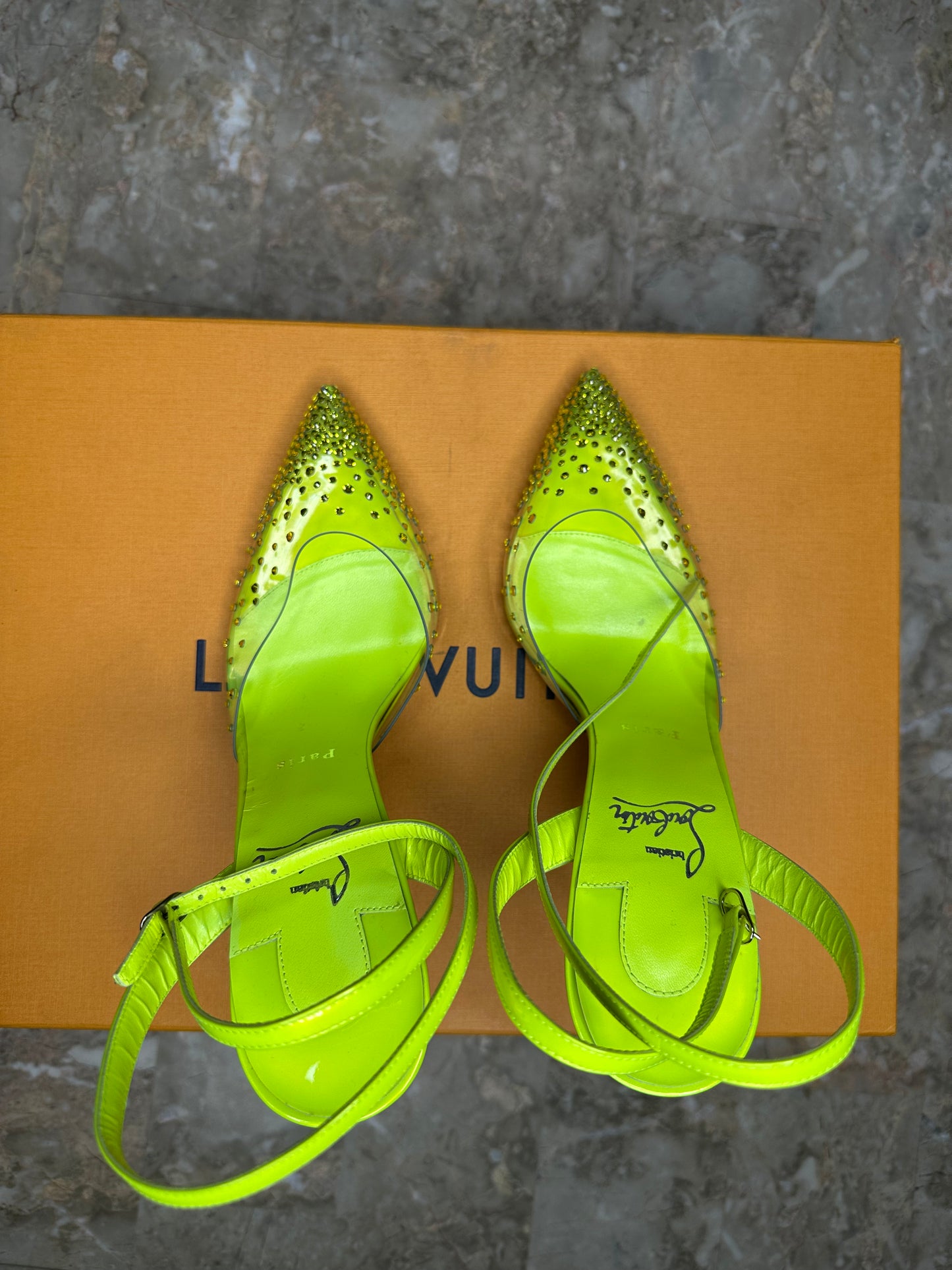 Christian Louboutin Green Stiletto Heels Size 40.5 | Elegant Designer Pumps | New in Box