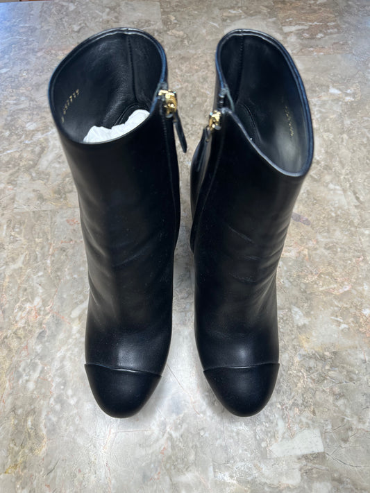 Chanel 21A Black Lambskin CC Platform Ankle Boots – Size 40.5