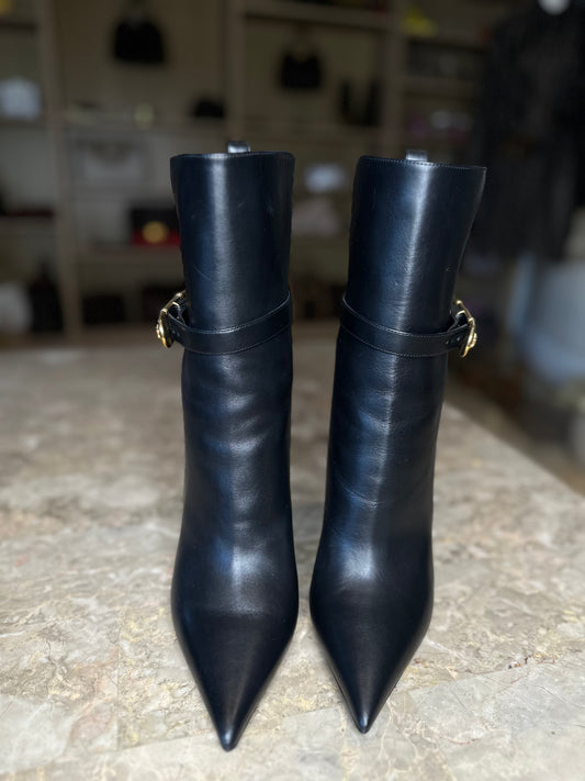 Versace Black Leather Medusa Ankle Boots – Size 40