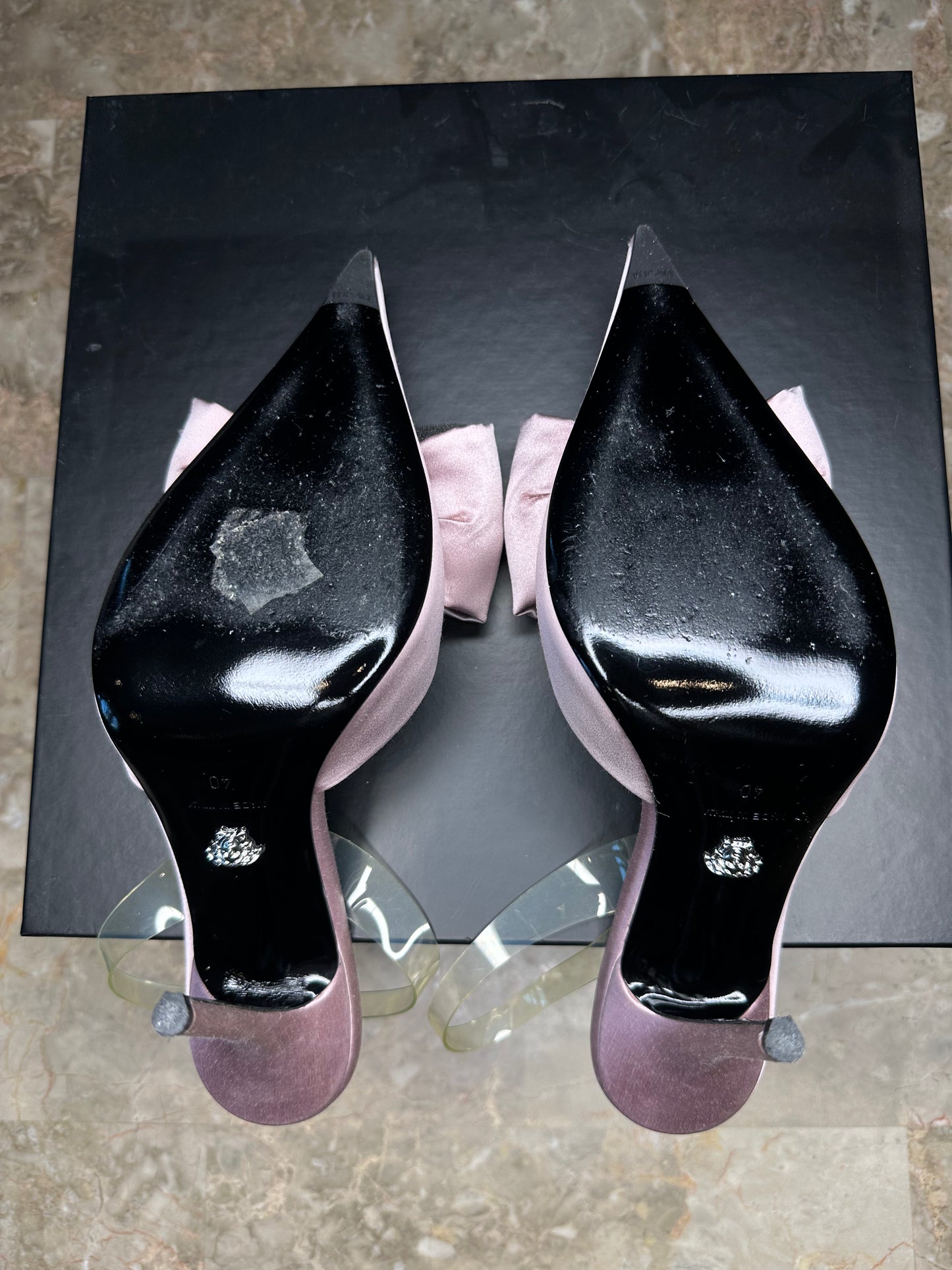 Versace Satin Medusa Bow Slingback Pumps – Pink Size 40