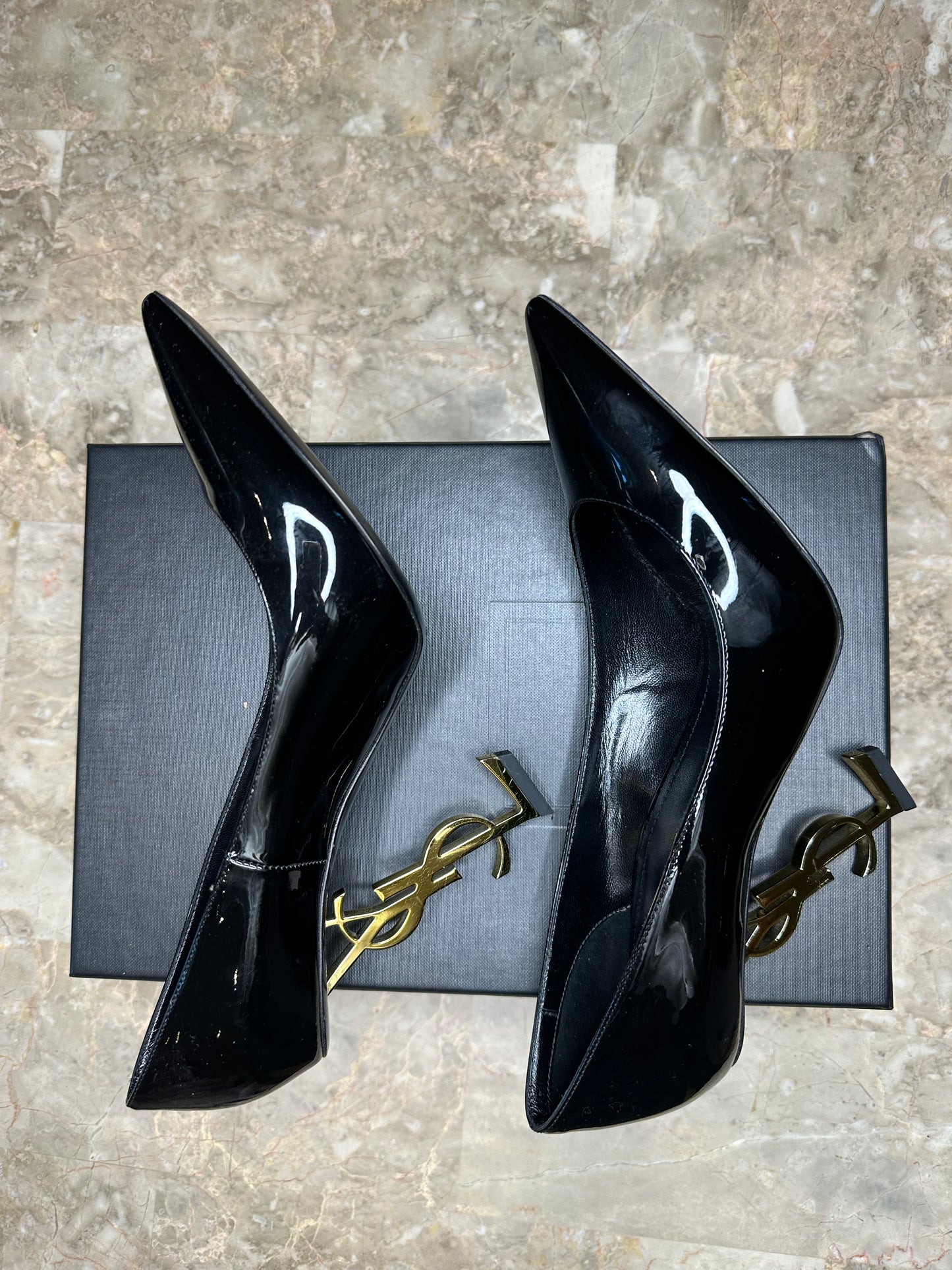 Saint Laurent Opyum Patent Leather Pumps – Black Size 40
