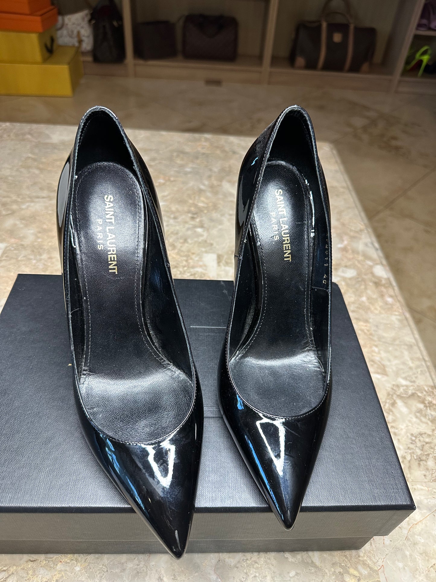 Saint Laurent Opyum Patent Leather Pumps – Black Size 40