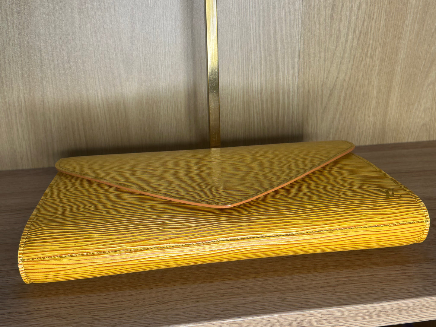 Louis Vuitton Epi Leather Art Deco Clutch Bag | Yellow Vintage Luxury Envelope Clutch