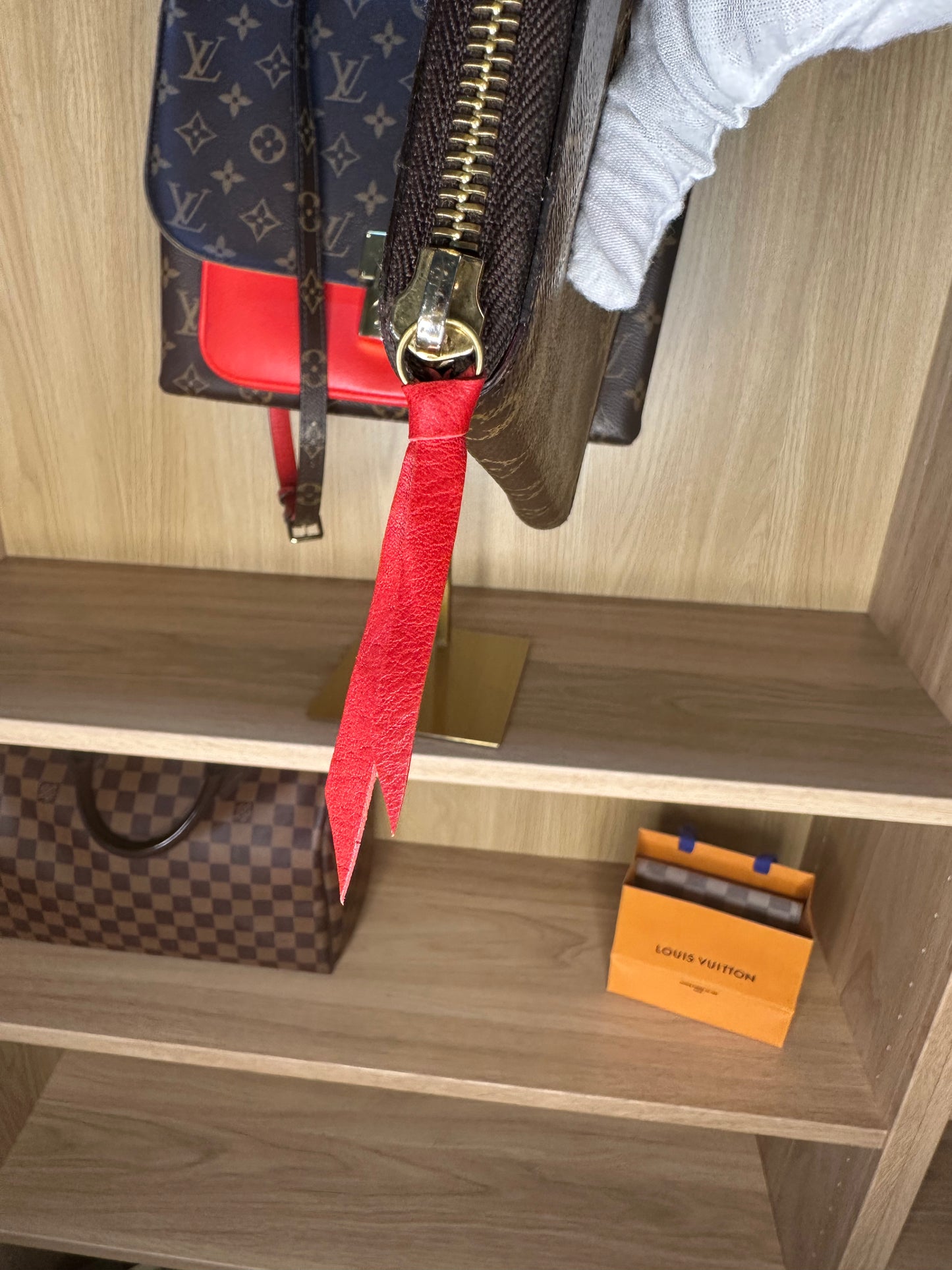 Louis Vuitton Marignan Monogram Canvas Handbag | Coquelicot Red Leather 2-Way Shoulder Bag