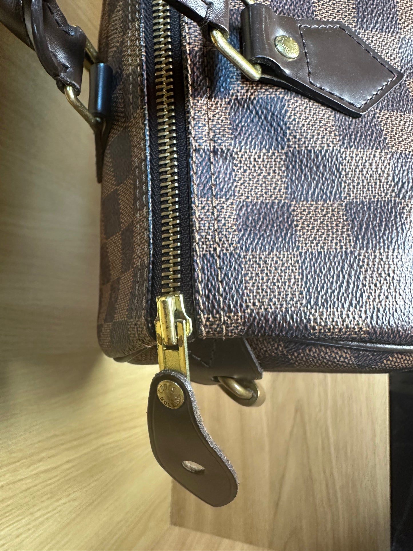 Louis Vuitton Speedy 35 Damier Ebene Handbag | Brown Coated Canvas Top Handle Bag