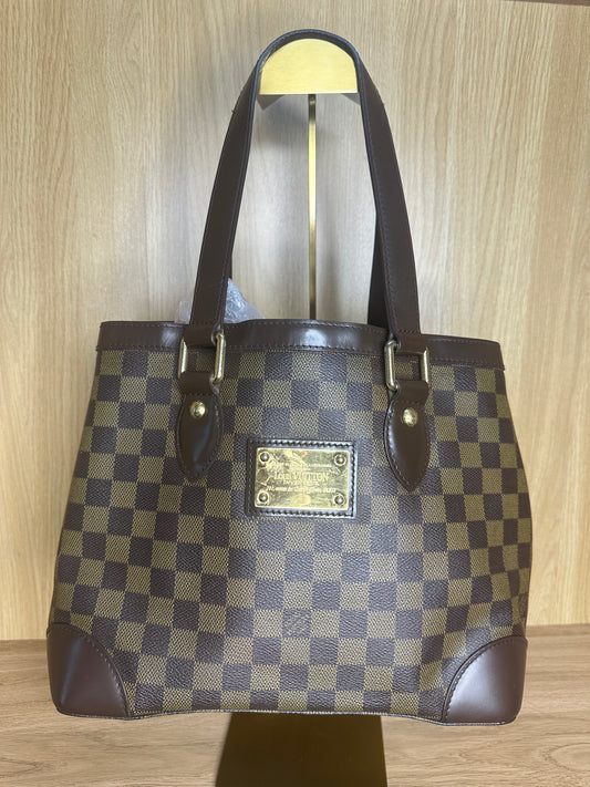 Louis Vuitton Hampstead PM Damier Ebene Tote Bag | Brown Canvas Shoulder Handbag