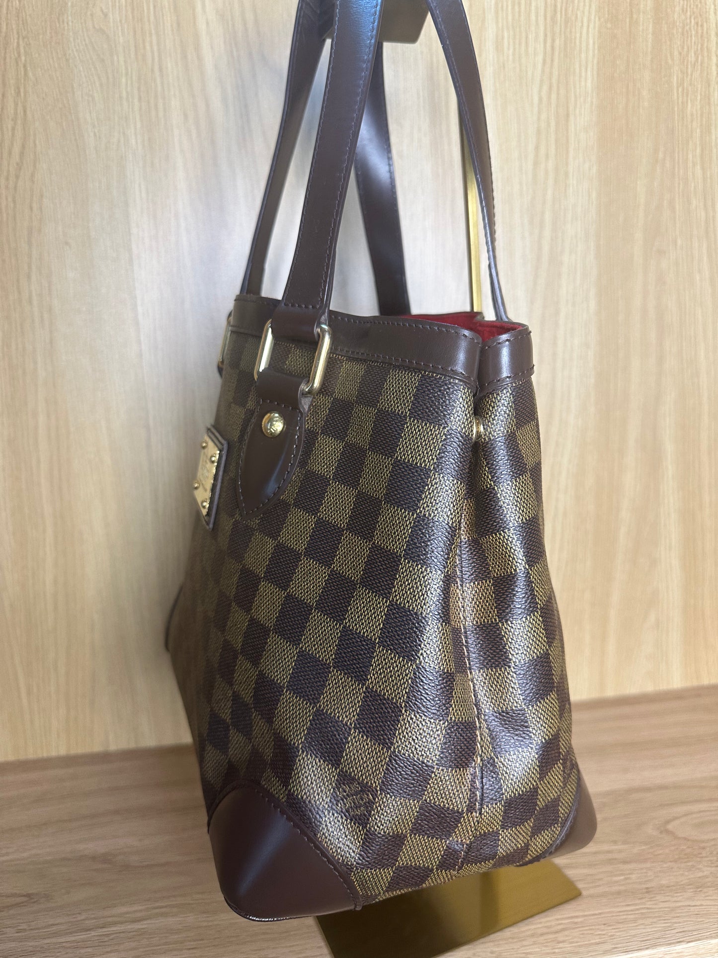 Louis Vuitton Hampstead PM Damier Ebene Tote Bag | Brown Canvas Shoulder Handbag