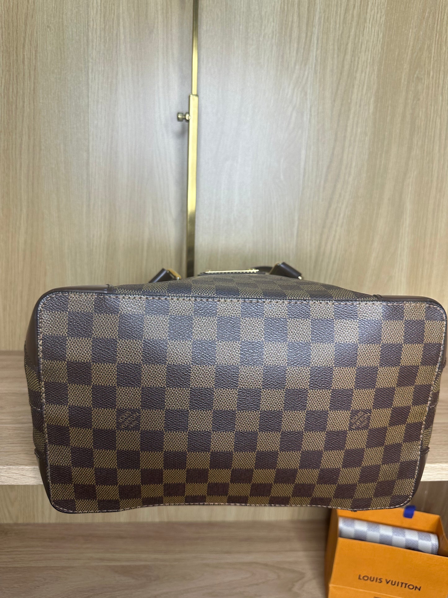 Louis Vuitton Hampstead PM Damier Ebene Tote Bag | Brown Canvas Shoulder Handbag