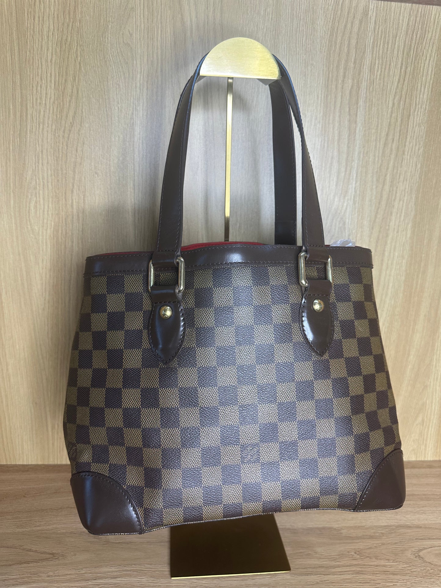 Louis Vuitton Hampstead PM Damier Ebene Tote Bag | Brown Canvas Shoulder Handbag