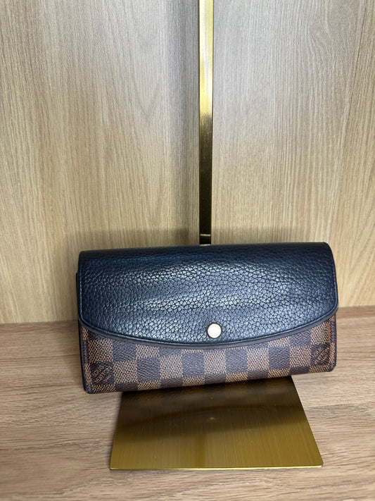 Louis Vuitton Damier Ebene Normandy Wallet | Black Leather Flap Long Wallet