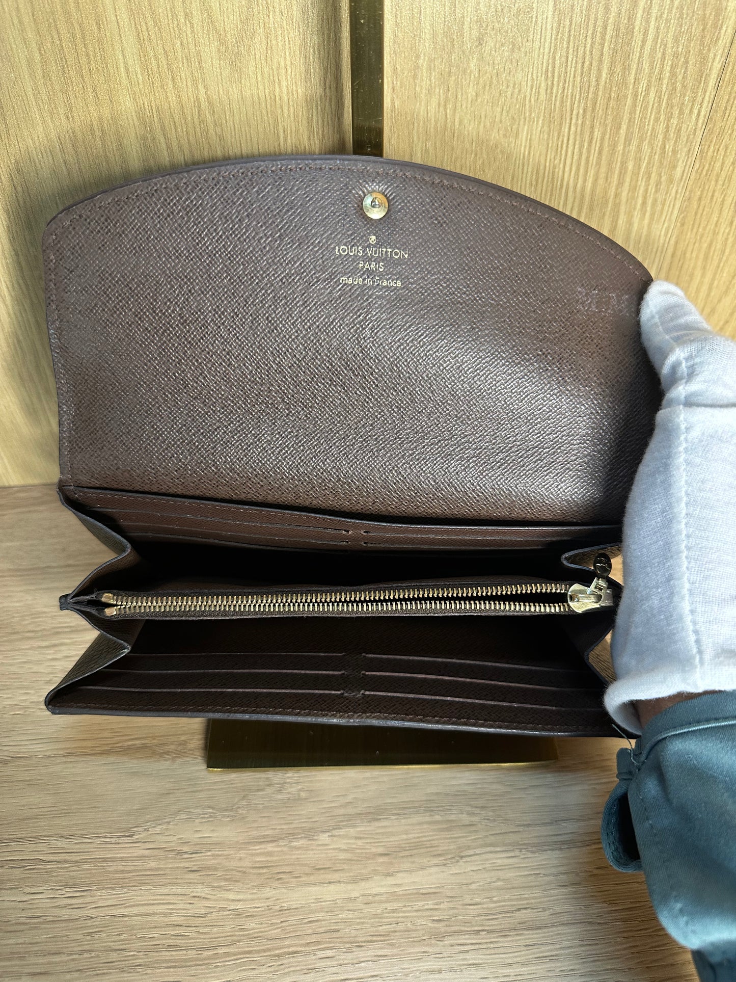 Louis Vuitton Damier Ebene Normandy Wallet | Black Leather Flap Long Wallet