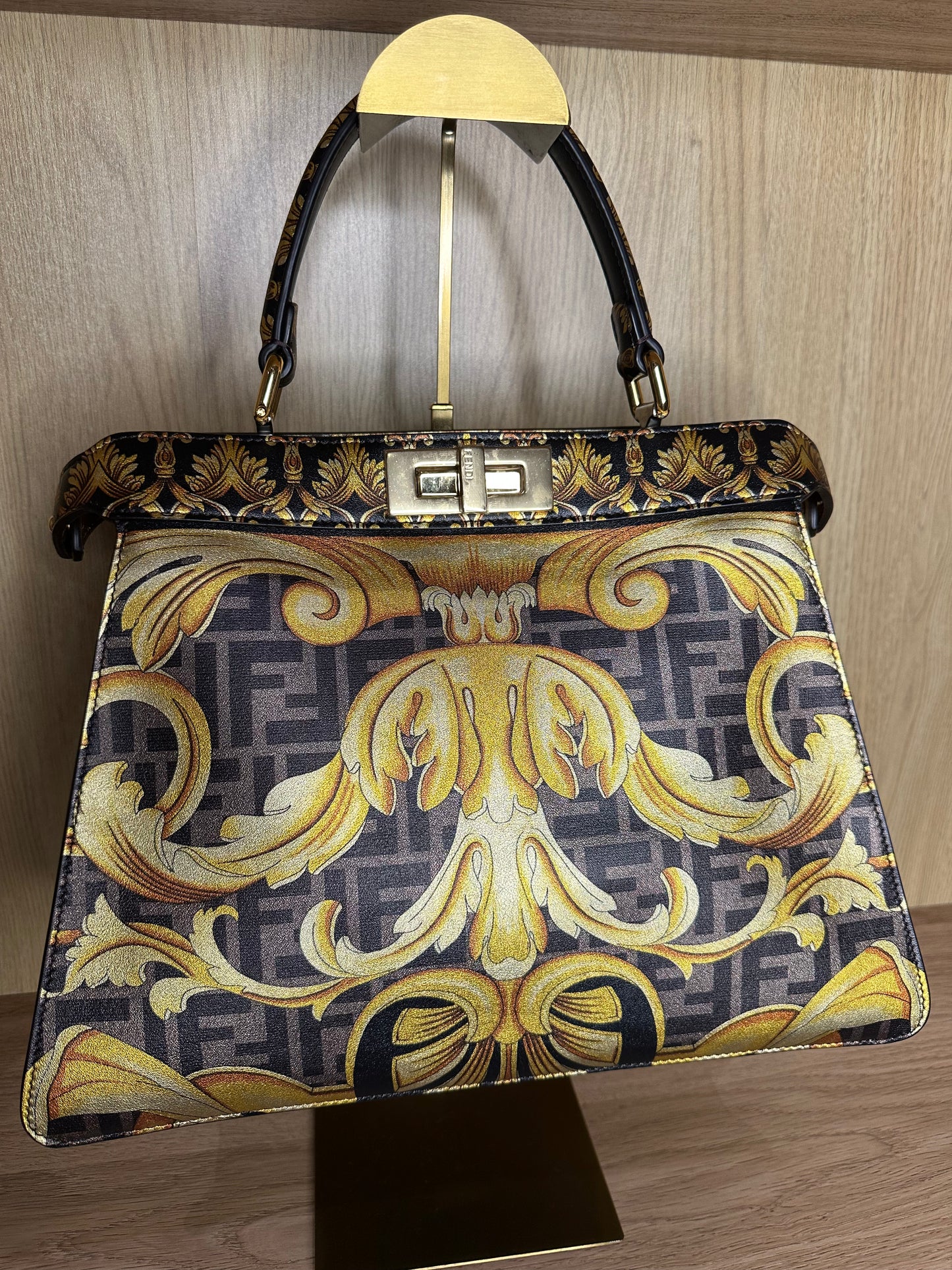 Fendi x Versace Fendace Peekaboo ISeeU Medium Satchel | FF Baroque Crossbody Bag