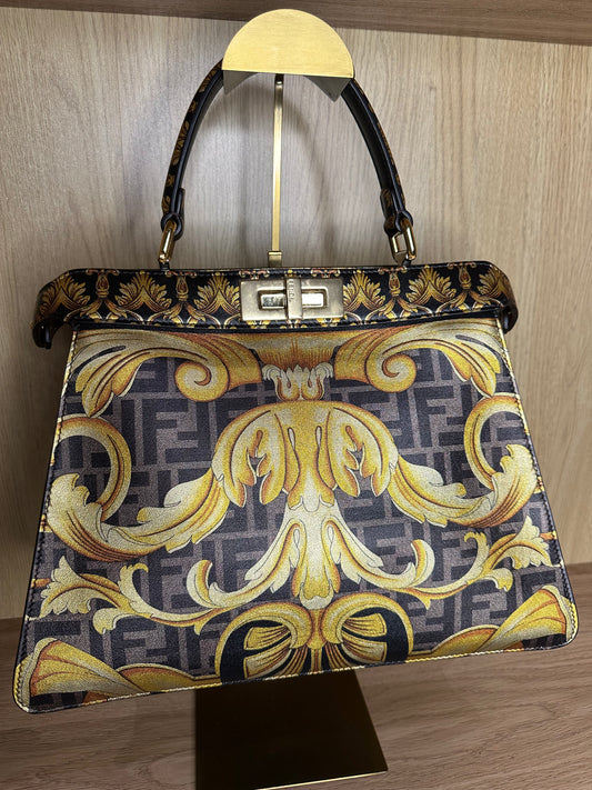 Fendi x Versace Fendace Peekaboo ISeeU Medium Satchel | FF Baroque Crossbody Bag
