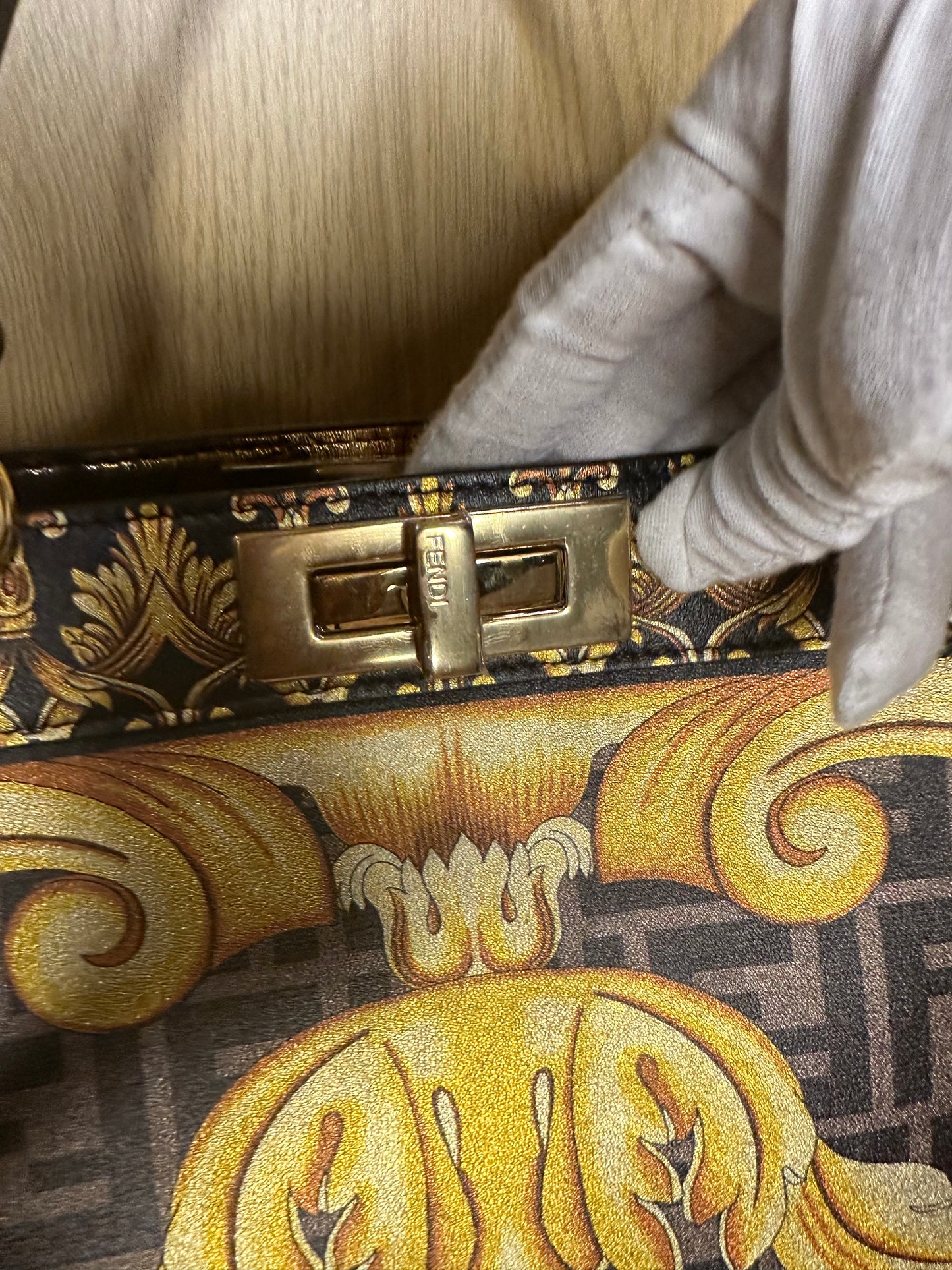 Fendi x Versace Fendace Peekaboo ISeeU Medium Satchel | FF Baroque Crossbody Bag