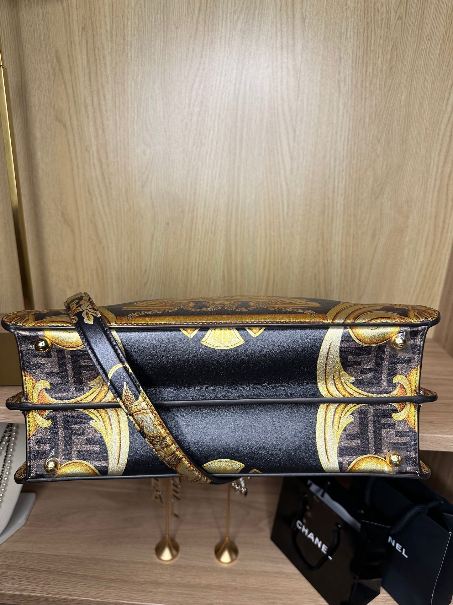 Fendi x Versace Fendace Peekaboo ISeeU Medium Satchel | FF Baroque Crossbody Bag