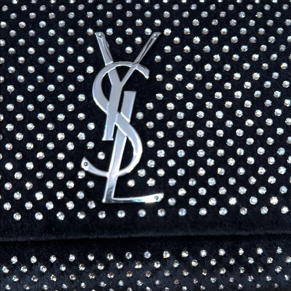 Yves Saint Laurent Black and Silver Crossbody Bag