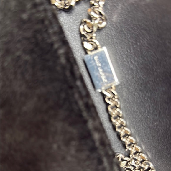 Yves Saint Laurent Black and Silver Crossbody Bag