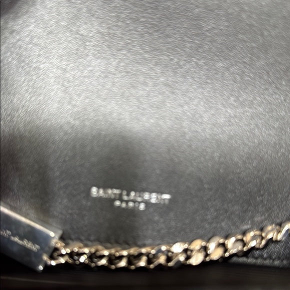 Yves Saint Laurent Black and Silver Crossbody Bag