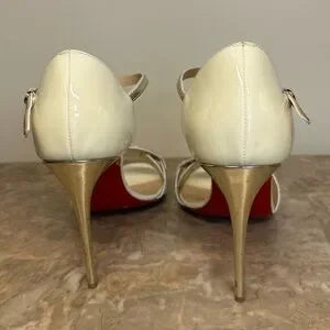 Authentic Christian Louboutin Valparaiso 100 Sandals – White Patent Leather (Includes Box & Dust Bag)