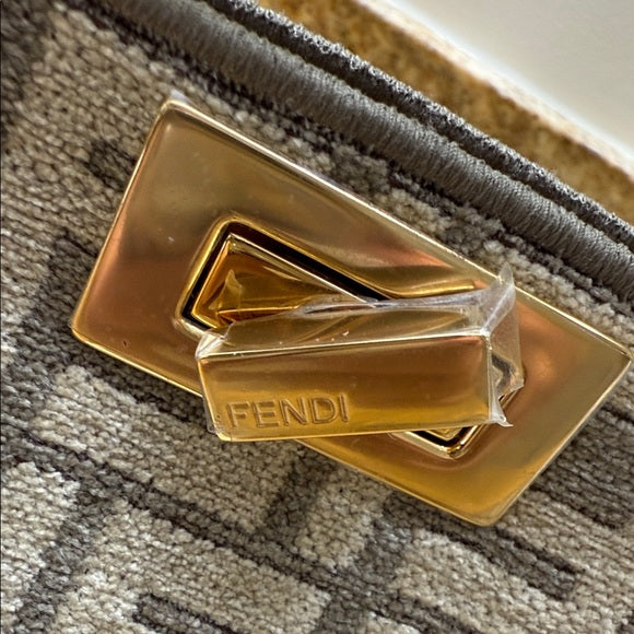 Fendi Peekaboo Iseeu Small Ciniglia  FF Gray and Gold and Palladium