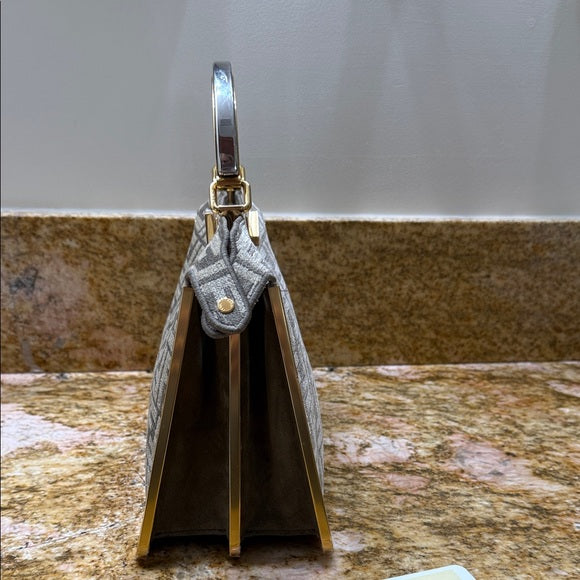 Fendi Peekaboo Iseeu Small Ciniglia  FF Gray and Gold and Palladium