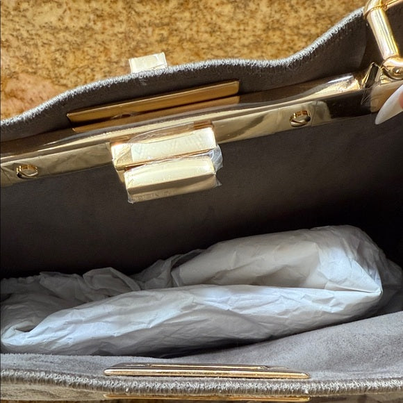 Fendi Peekaboo Iseeu Small Ciniglia  FF Gray and Gold and Palladium