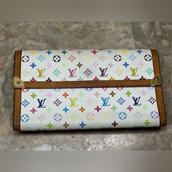 Louis Vuitton Multicolor Monogram Wallet – Takashi Murakami Collaboration (Y2K, Authentic, Very Good Condition)