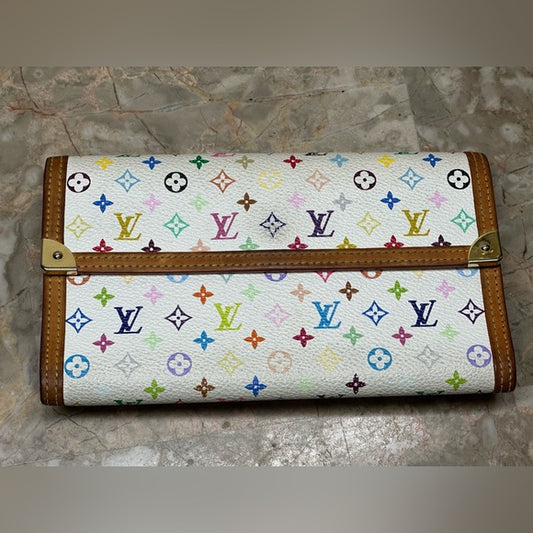 Louis Vuitton Multicolor Monogram Wallet – Takashi Murakami Collaboration (Y2K, Authentic, Very Good Condition)