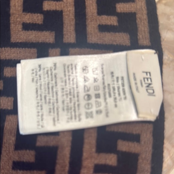 FENDI Black & Red Monogram Scarf (Pre-Owned)