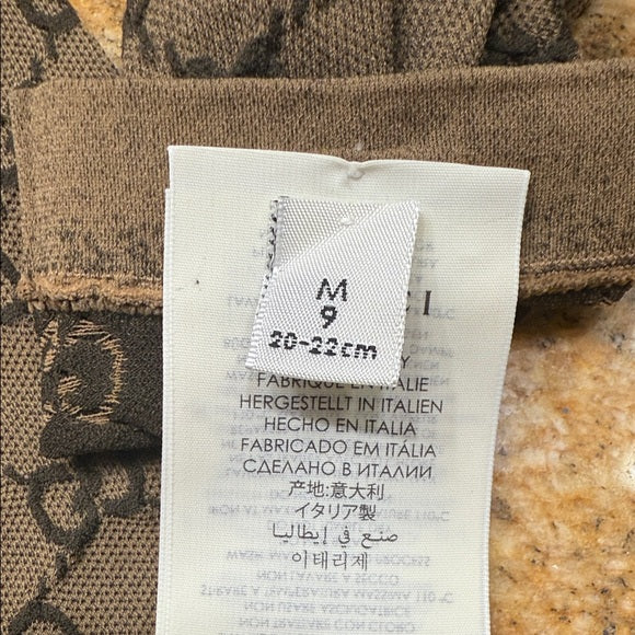 Gucci Logo Pattern Socks – Unisex, Size Medium (9), 20–22 cm, Unused
