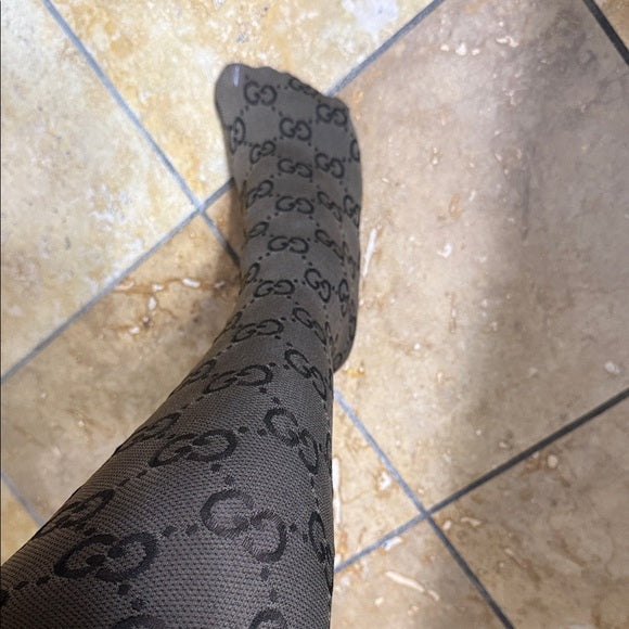 Gucci Logo Pattern Socks – Unisex, Size Medium (9), 20–22 cm, Unused